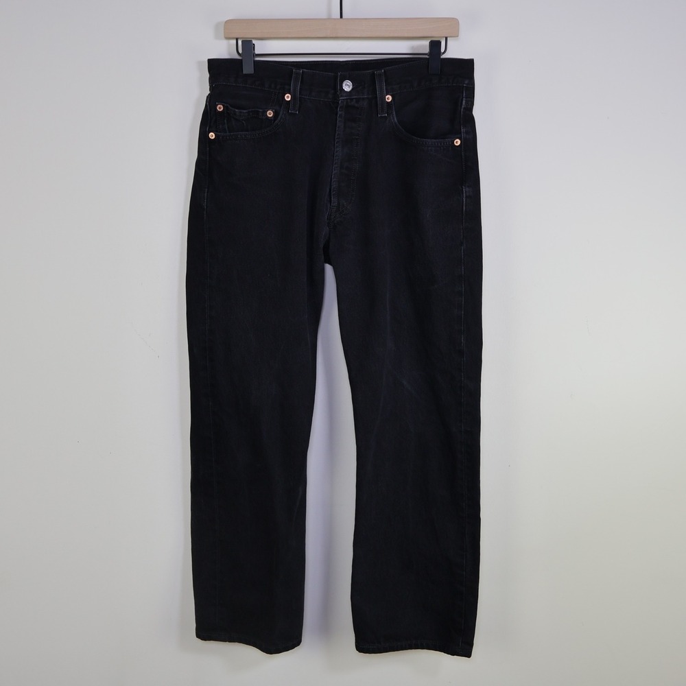 Vintage 2004 Levis 501‎ Original Fit Jeans W33 L30 Black Cotton Straight Leg Y2K